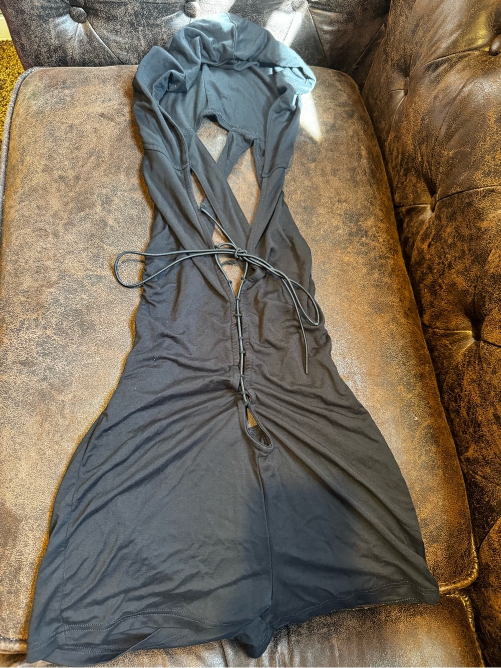 Dolls Kill Club Exx “Tie Me Down” playsuit